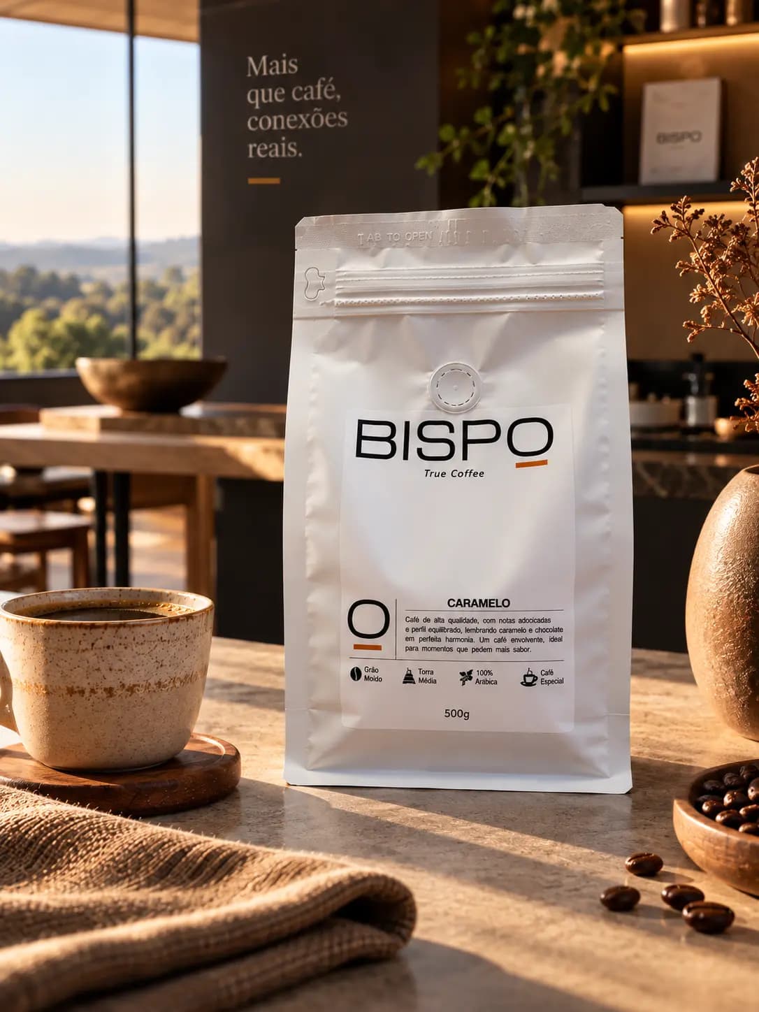 Embalagem real do café Caramelo, Bispo Coffees
